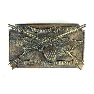 Brass Belt Buckle Our American Heritage The Second Amendment Bergamot BrassWorks